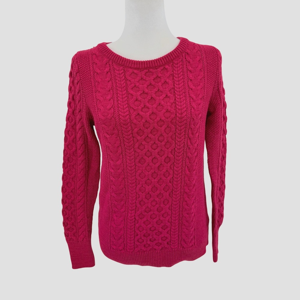 GAP For‎ Good Womens Red Cable Knit Cotton Pullover Sweater Size S